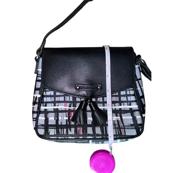 Vera Bradley Black Multicolor Plaid Design Small Adjustable Strap Crossbody Bag - Picture 9 of 10